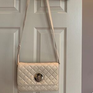 DKNY Beige Leather Crossbody Shoulder Handbag